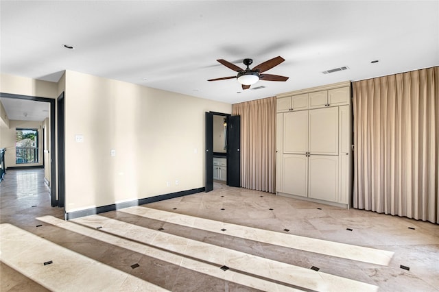 unfurnished bedroom with ceiling fan