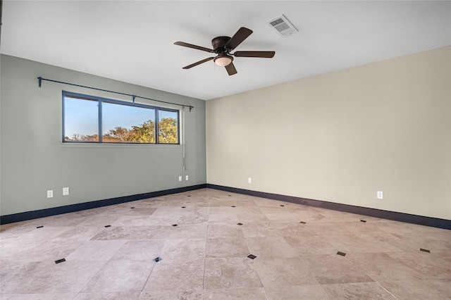 unfurnished room featuring ceiling fan