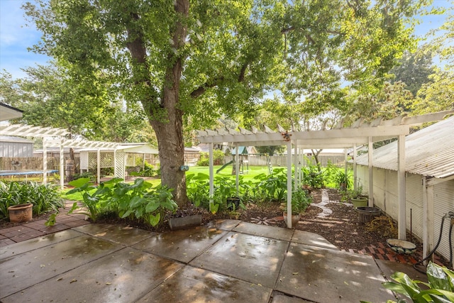 view of patio / terrace featuring a pergola