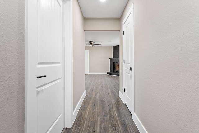 hall featuring dark hardwood / wood-style flooring