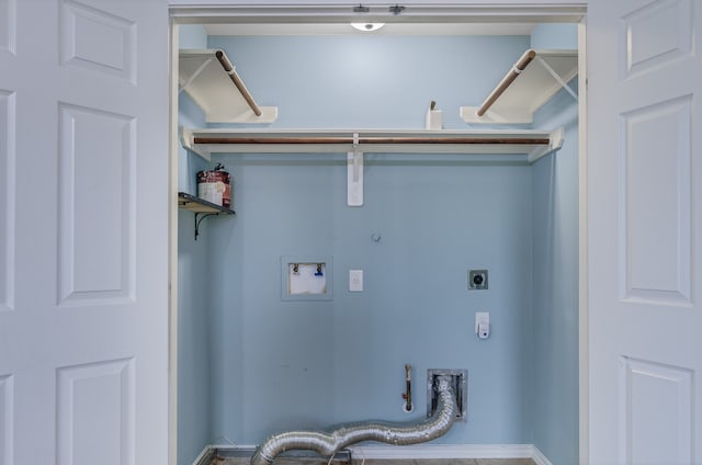 laundry area with hookup for an electric dryer, washer hookup, and gas dryer hookup