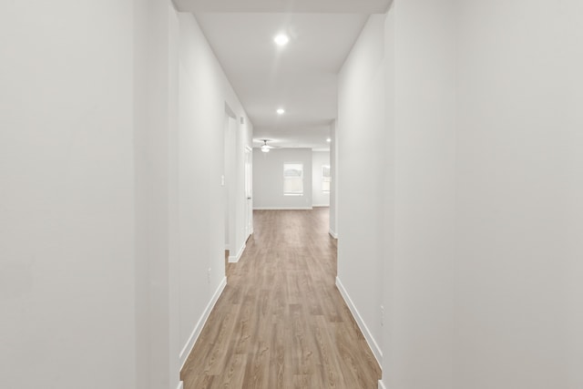 hall featuring light hardwood / wood-style floors