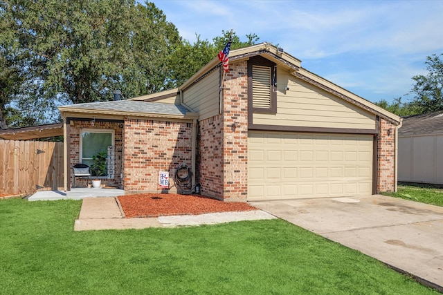 view of front of home with a front lawn