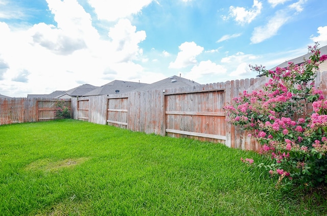 view of yard featuring a fenced backyard