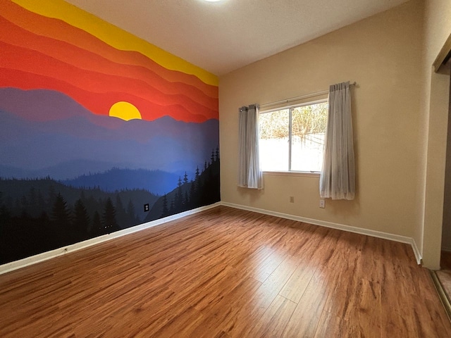 empty room with hardwood / wood-style flooring