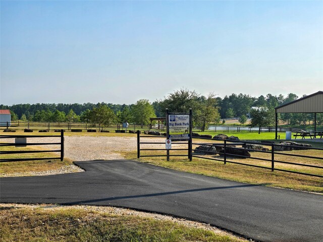 view of street featuring a rural view