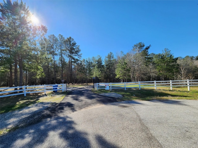 view of street featuring a rural view