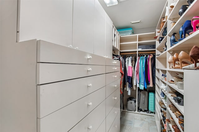 view of walk in closet