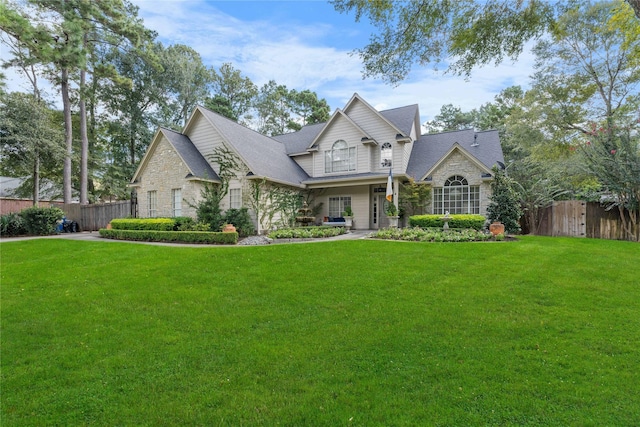 view of front of home with a front yard