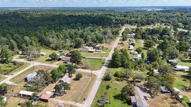 aerial view featuring a forest view