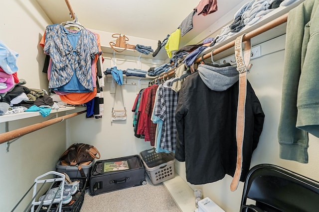 spacious closet with carpet flooring