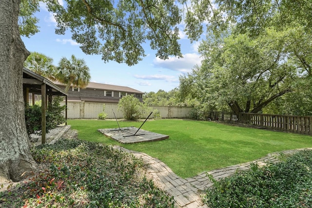 view of yard featuring a fenced backyard