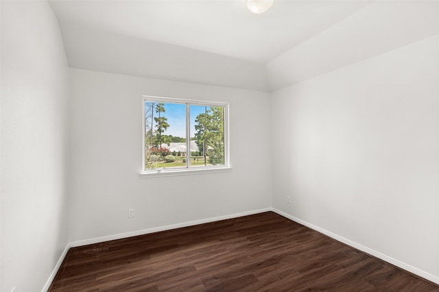 empty room featuring dark hardwood / wood-style flooring