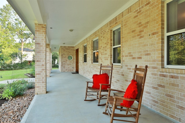 view of patio featuring covered porch