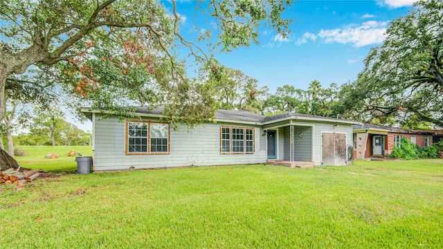 view of front of home with a front yard