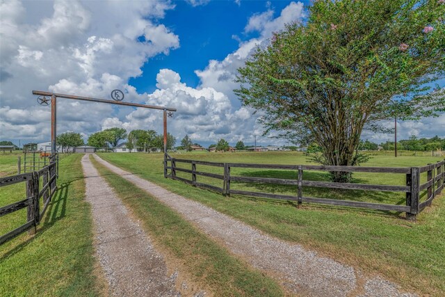 view of road featuring a rural view