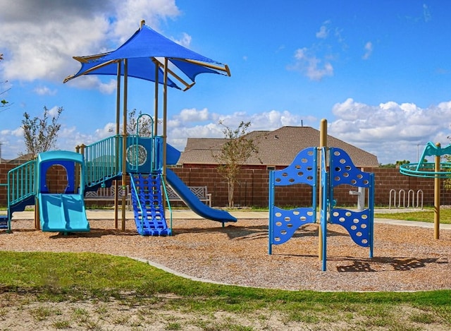 community play area with fence