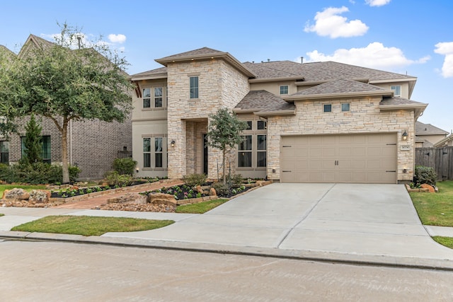 view of front of home with a garage