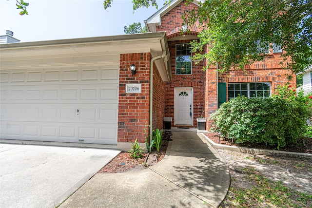 view of front property with a garage