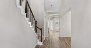 foyer entrance with hardwood / wood-style flooring