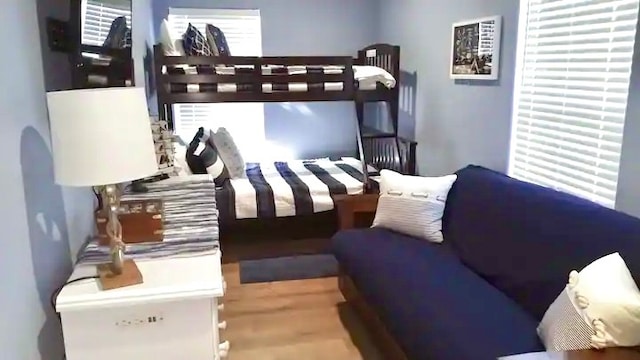 bedroom featuring wood-type flooring