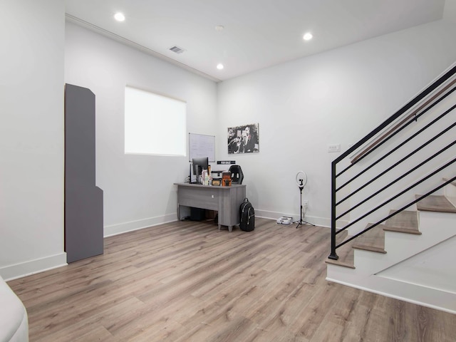 entrance foyer featuring light hardwood / wood-style floors