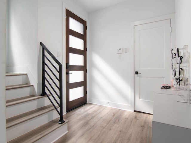 entryway featuring light hardwood / wood-style floors