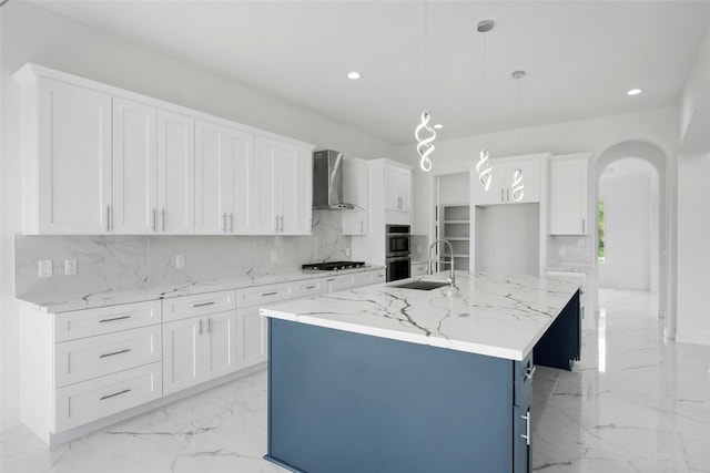 kitchen featuring decorative backsplash and white cabinetry