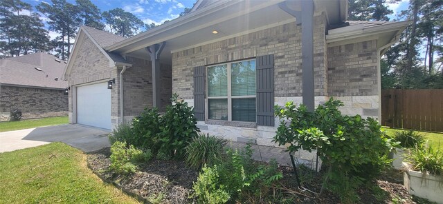 view of property exterior featuring a garage