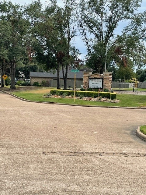 view of community sign