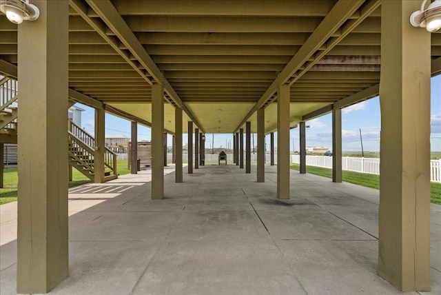 119 Velasco Shores Dr, Surfside Beach, TX 77541 - view of patio featuring stairs and a water view