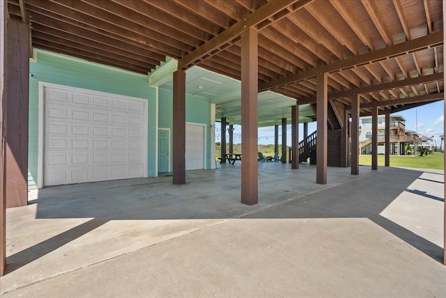 view of garage