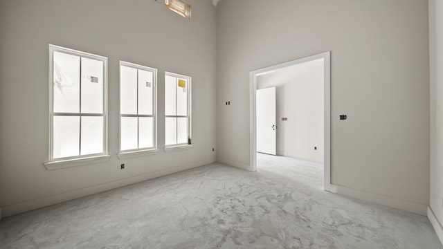 empty room with a towering ceiling