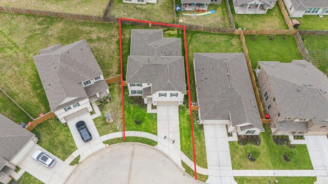 drone / aerial view with a residential view