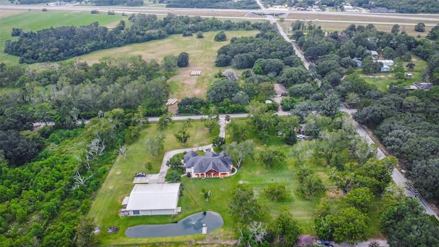 aerial view featuring a rural view