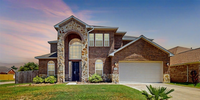 view of front property with a yard