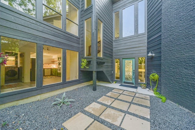 view of patio featuring french doors