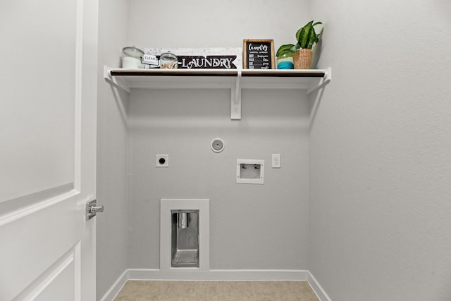 laundry area featuring washer hookup, electric dryer hookup, and gas dryer hookup