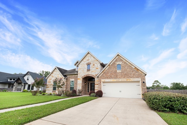 view of front of home featuring a front lawn