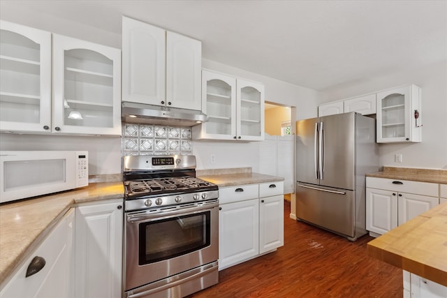 kitchen with white cabinets and stainless steel appliances