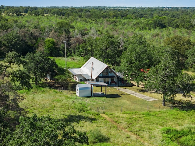 bird's eye view featuring a rural view