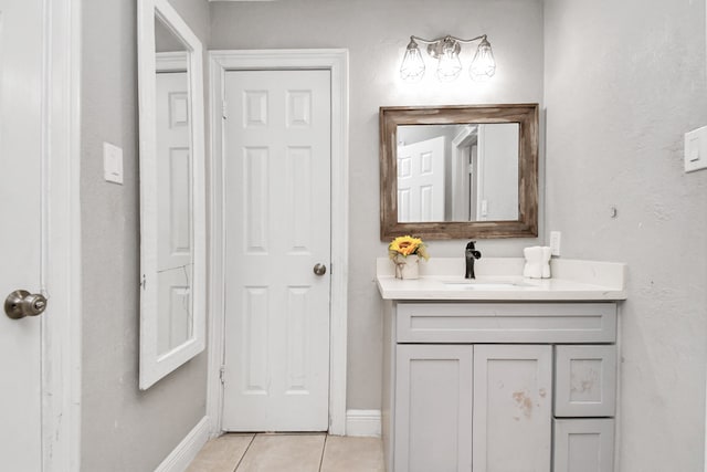 bathroom featuring vanity and tile patterned floors