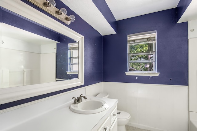 bathroom with toilet and vanity