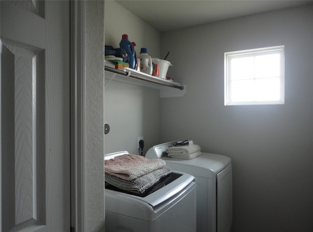 laundry area featuring independent washer and dryer