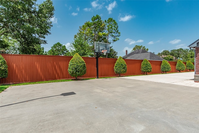 view of patio with basketball court