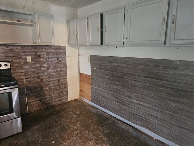 kitchen featuring stainless steel electric range