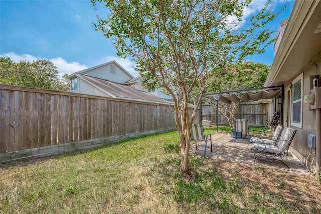 view of yard featuring a patio