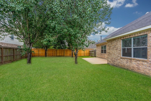 view of yard with a patio area