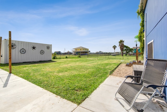 view of yard with a patio area