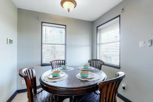 view of tiled dining area